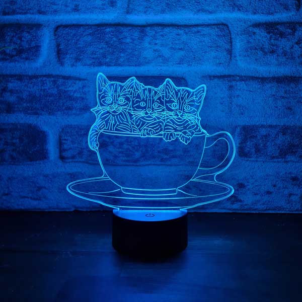 Katzen in der Tasse LED-Nachtlicht