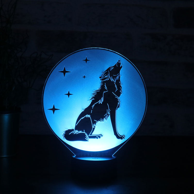 3D Wolf und Sterne Led Lampe