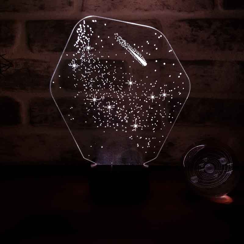Kuyruklu Yıldız Figürlü Dekoratif Hediye Led Masa Lambası | BYLAMP