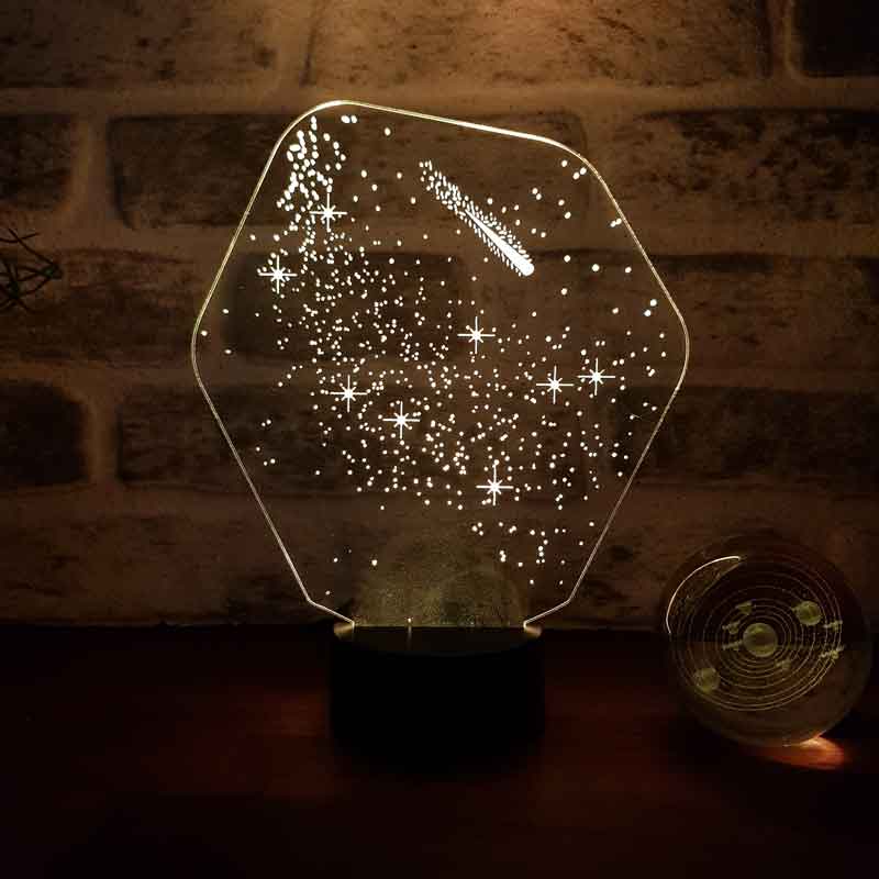 Kuyruklu Yıldız Figürlü Dekoratif Hediye Led Masa Lambası | BYLAMP