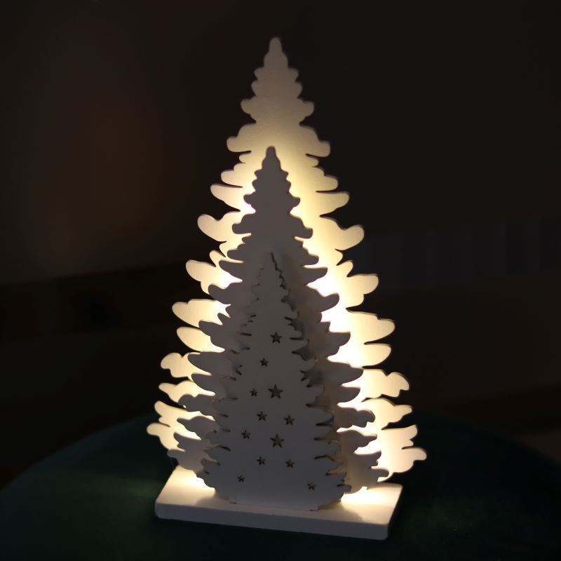 Wooden Pine Tree Led Illuminated Panel