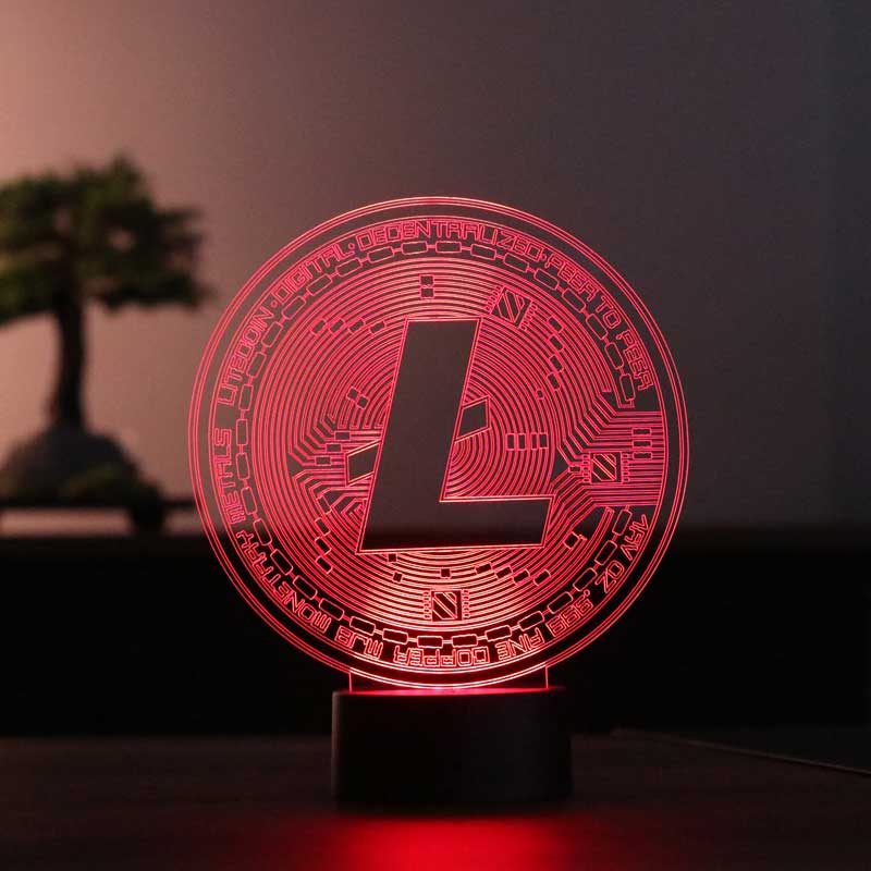 Litecoin Figürlü Dekoratif Hediye Led Masa Lambası | BYLAMP