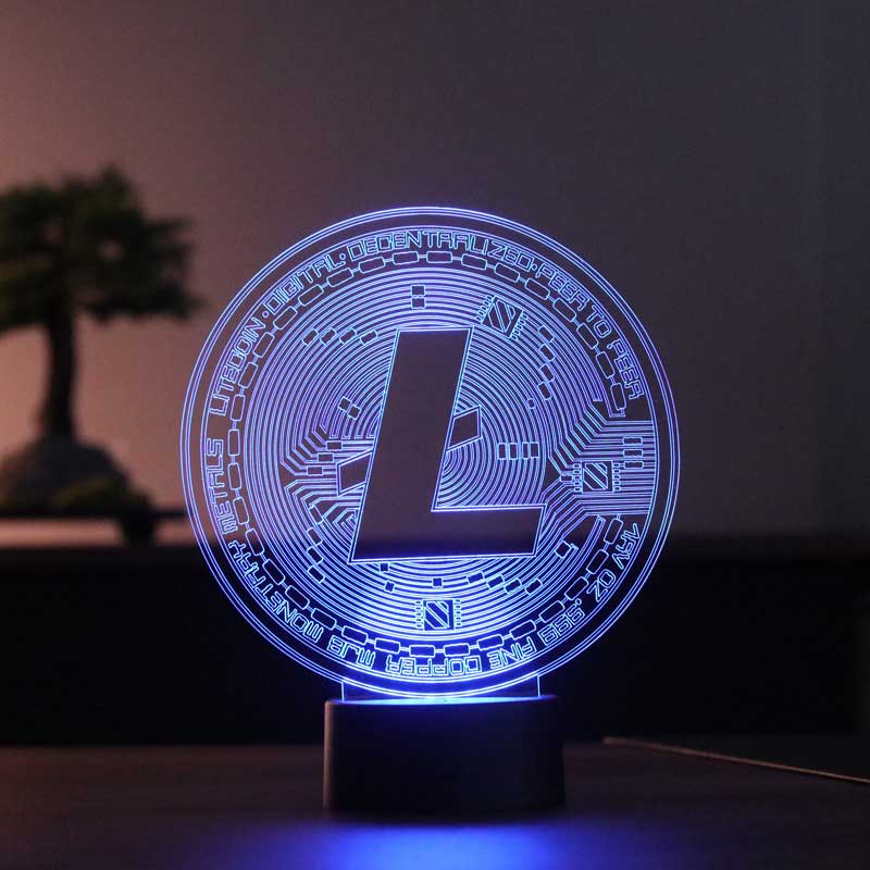 Litecoin Figürlü Dekoratif Hediye Led Masa Lambası | BYLAMP