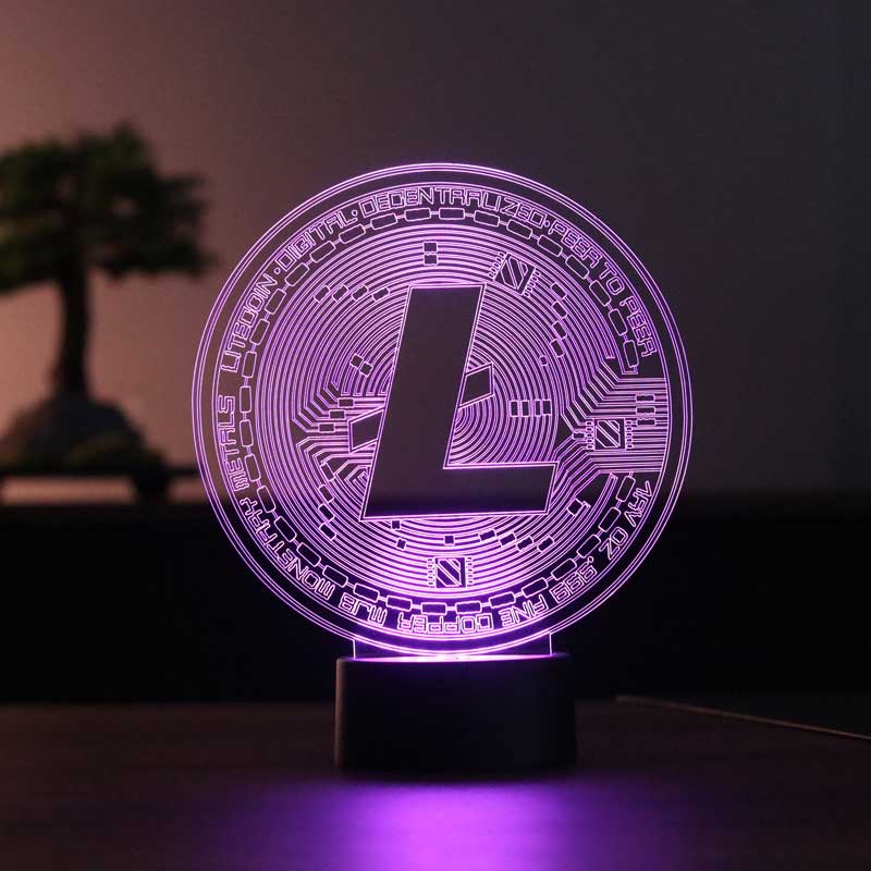 Litecoin Figürlü Dekoratif Hediye Led Masa Lambası | BYLAMP