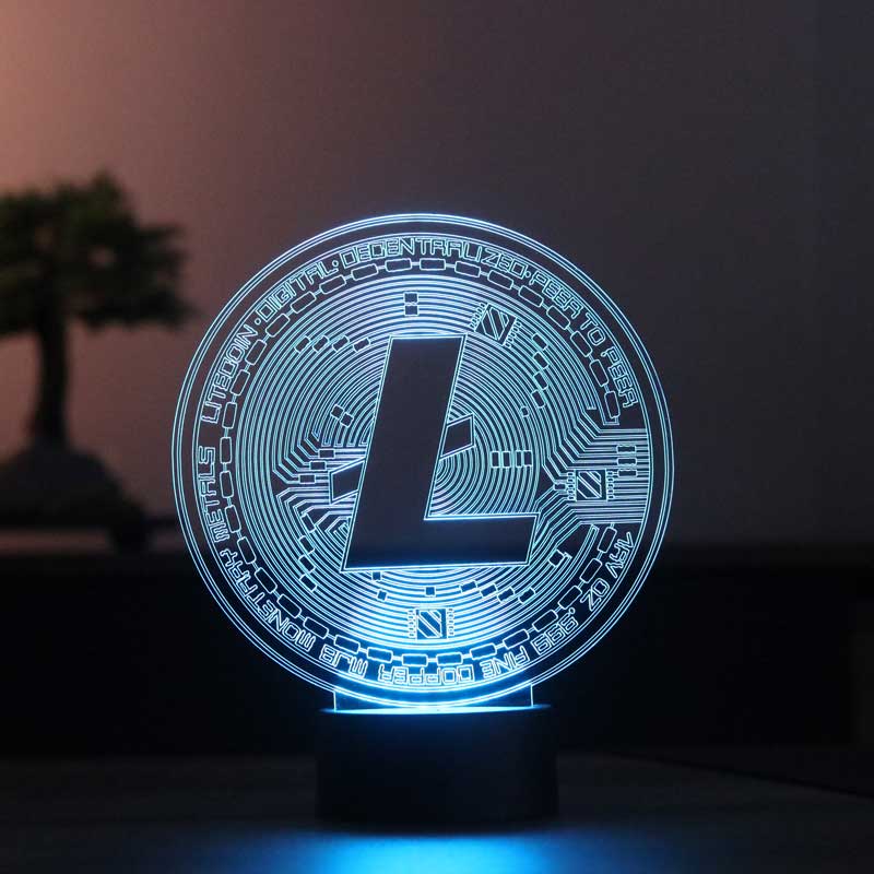 Litecoin Figürlü Dekoratif Hediye Led Masa Lambası | BYLAMP