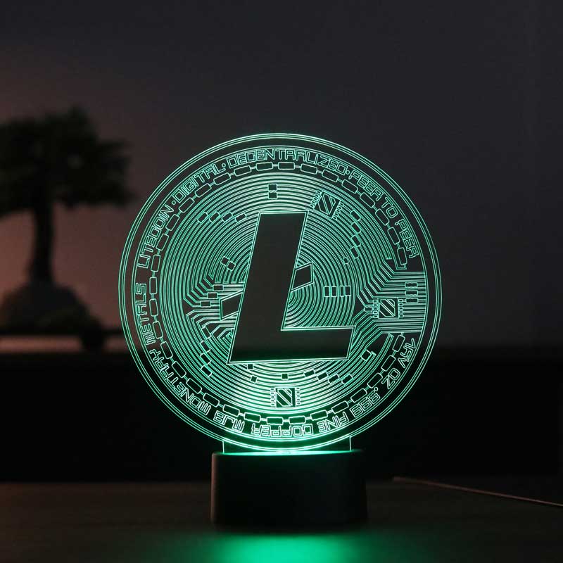 Litecoin Figürlü Dekoratif Hediye Led Masa Lambası | BYLAMP