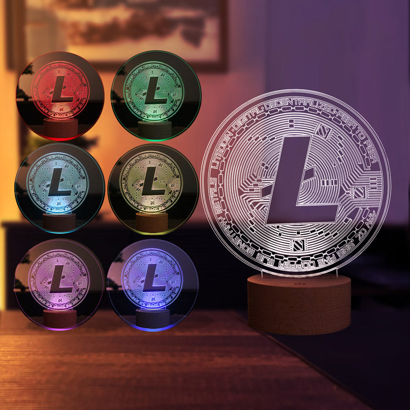 Litecoin Figürlü Dekoratif Hediye Led Masa Lambası | BYLAMP