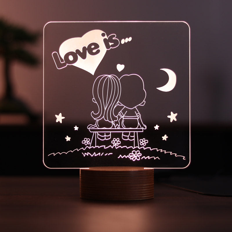 Love Is Figürlü Dekoratif Hediye Led Masa Lambası | BYLAMP