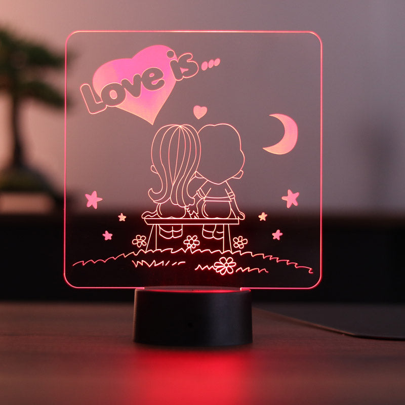 Love Is Figürlü Dekoratif Hediye Led Masa Lambası | BYLAMP