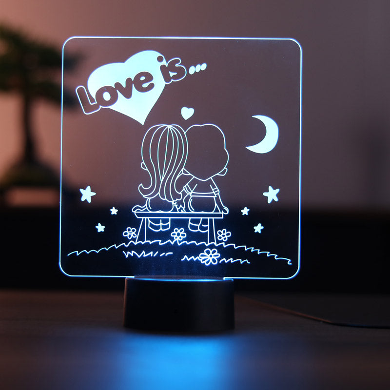 Love Is Figürlü Dekoratif Hediye Led Masa Lambası | BYLAMP