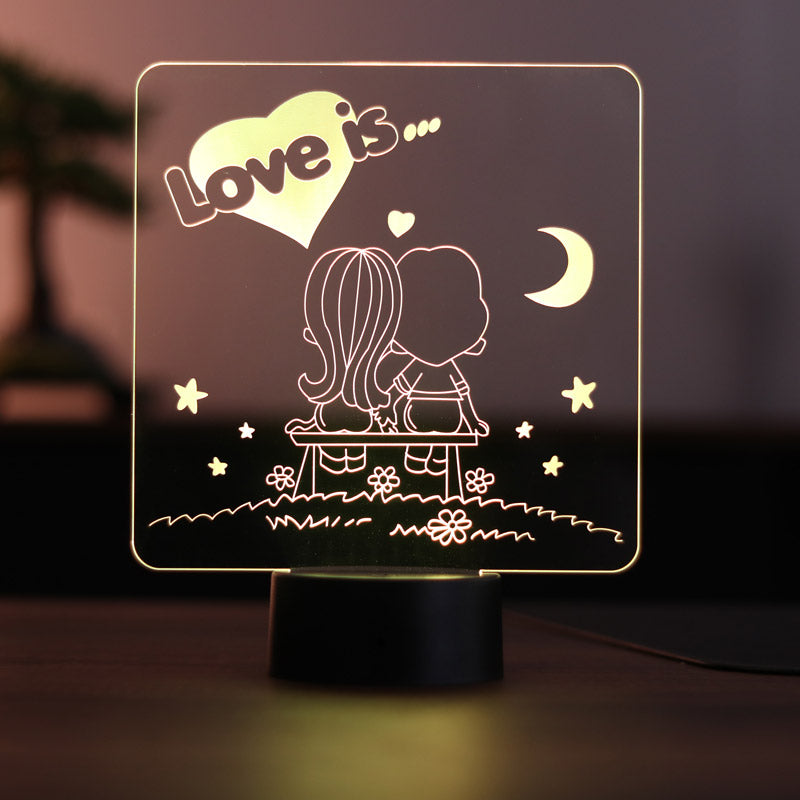 Love Is Figürlü Dekoratif Hediye Led Masa Lambası | BYLAMP