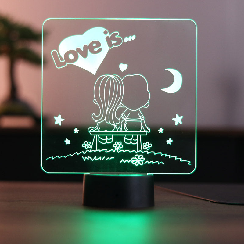 Love Is Figürlü Dekoratif Hediye Led Masa Lambası | BYLAMP