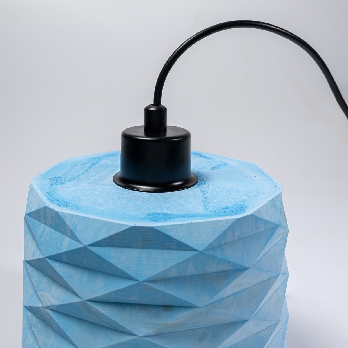 Blue Colored Concrete Pendant Lighting