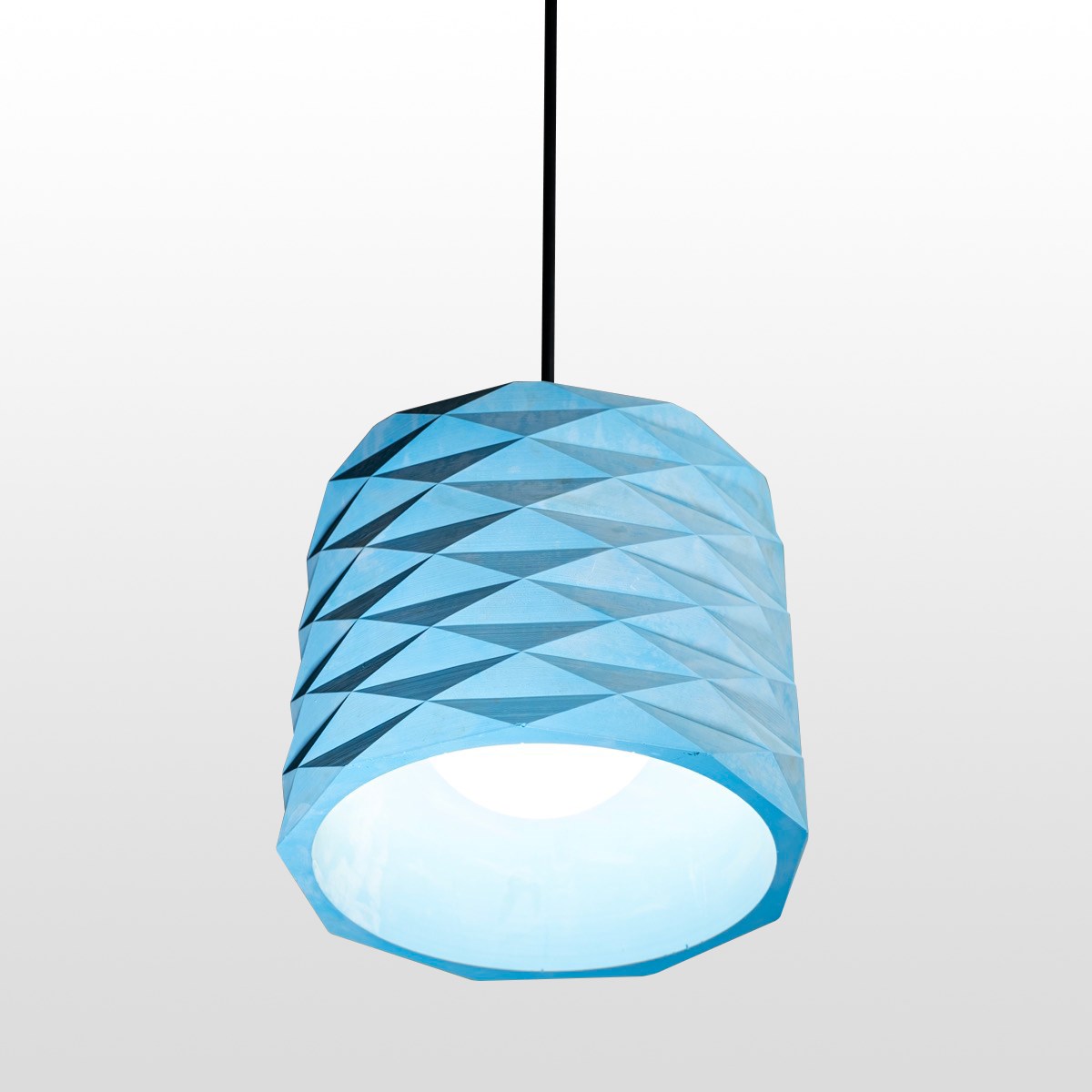 Blue Colored Concrete Pendant Lighting