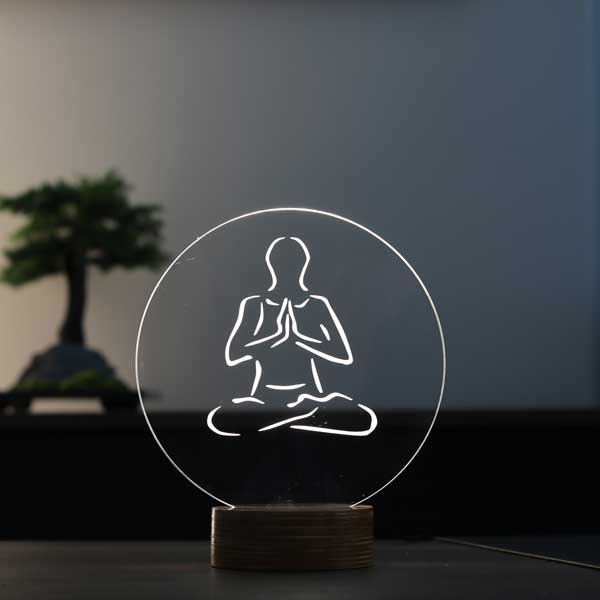 Meditasyon Figürlü Dekoratif Hediye Led Masa Lambası | BYLAMP