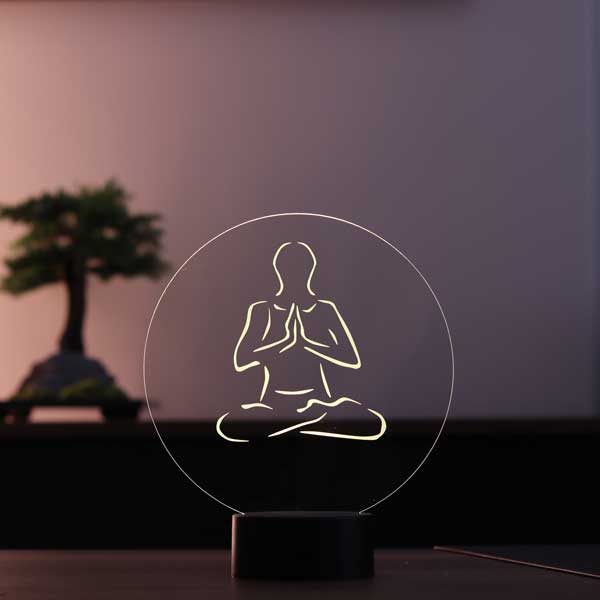 Meditasyon Figürlü Dekoratif Hediye Led Masa Lambası | BYLAMP