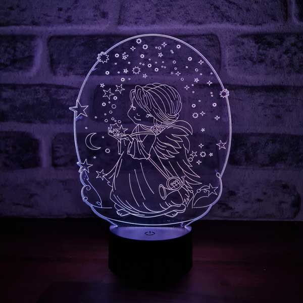 Melek ve Yıldızlar Led Gece Lambası