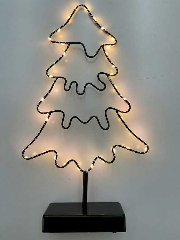 Metal Pine Tree Led Illuminated Décor