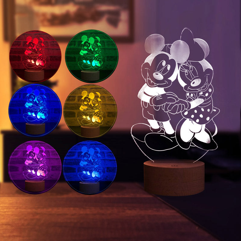 Mickey- und Minnie-Maus-LED-Tischlampe