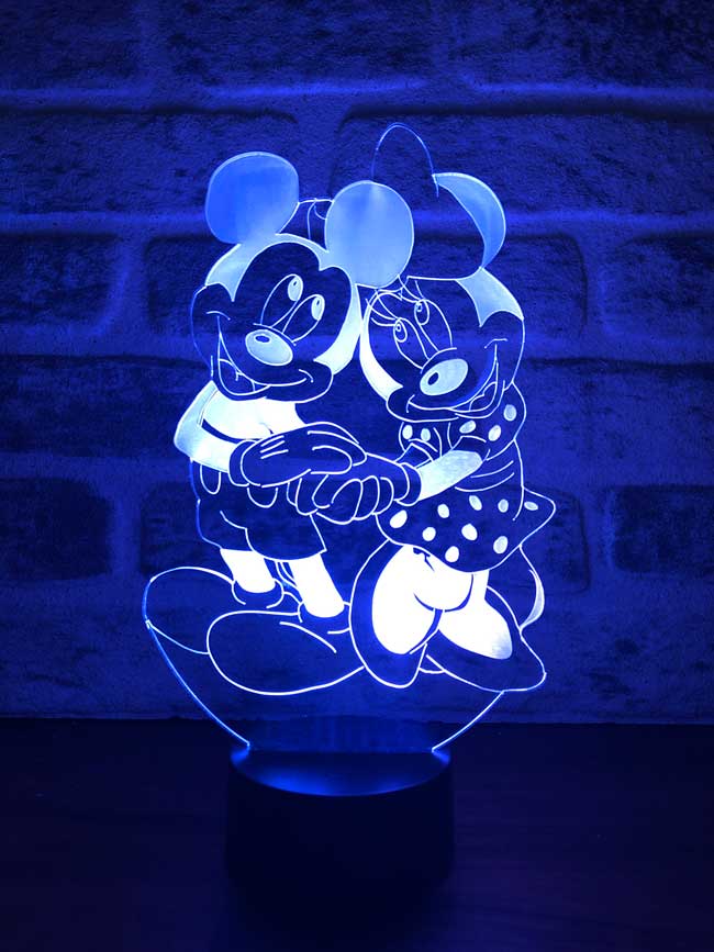 Lámpara de ratón Mickey y Minnie