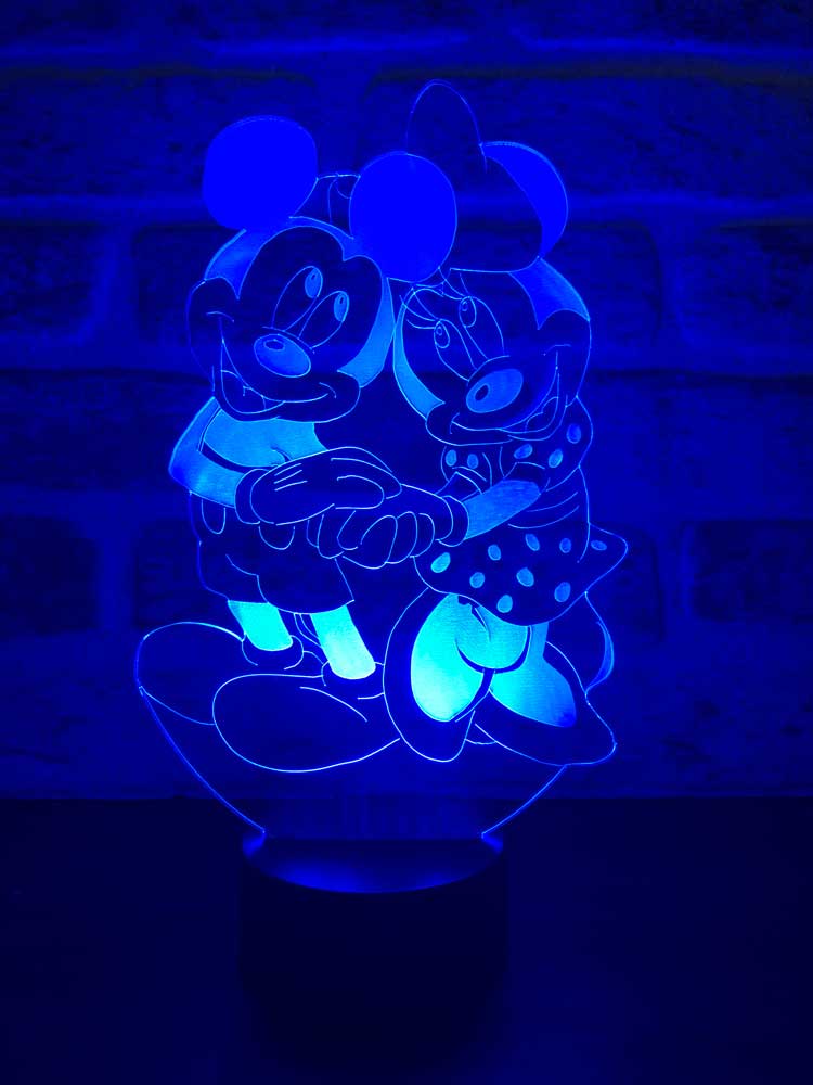 Mickey ve Minnie Mouse Figürlü Dekoratif Hediye Led Masa Lambası | BYLAMP