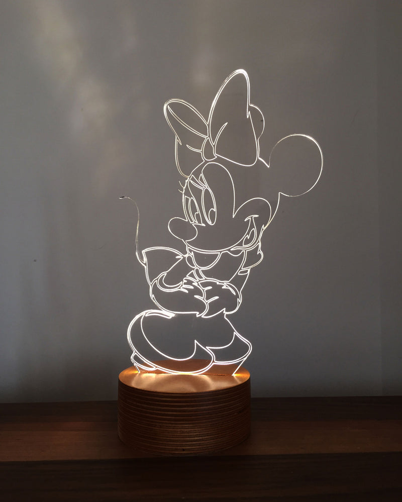 Lámpara de mesa de 3-D Minnie Mouse LED