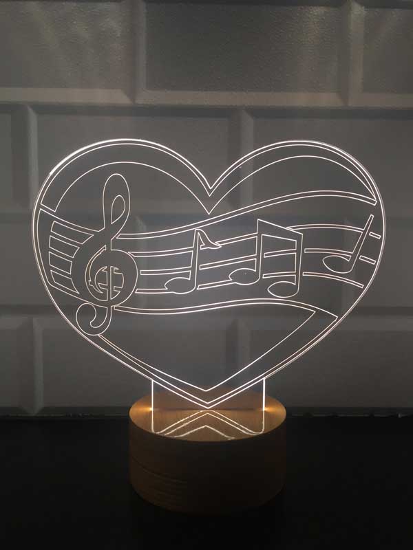 Müzik Aşkı Figürlü Dekoratif Hediye Led Masa Lambası | BYLAMP