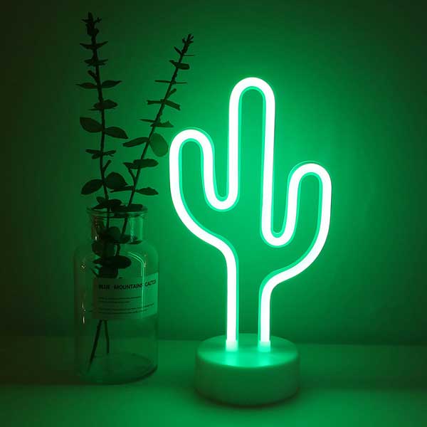 Neon Cactus Led Night Light