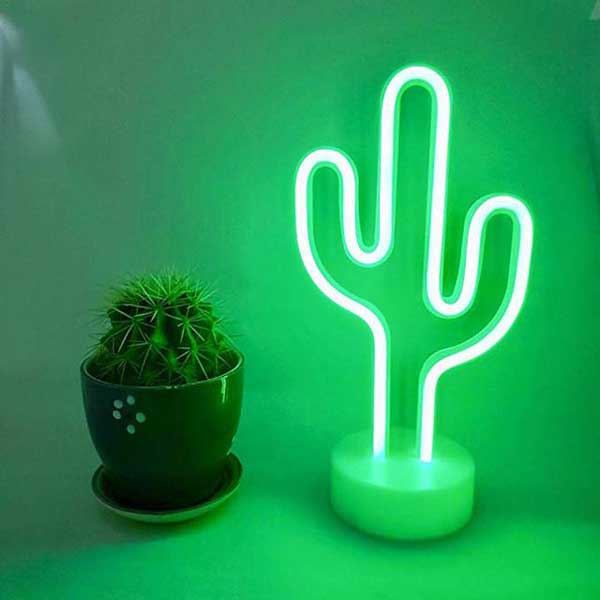 Neon Cactus Led Night Light