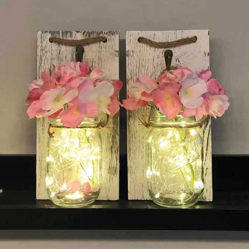 Pink-Tinted Median Floral Wall Lamp White Sconce