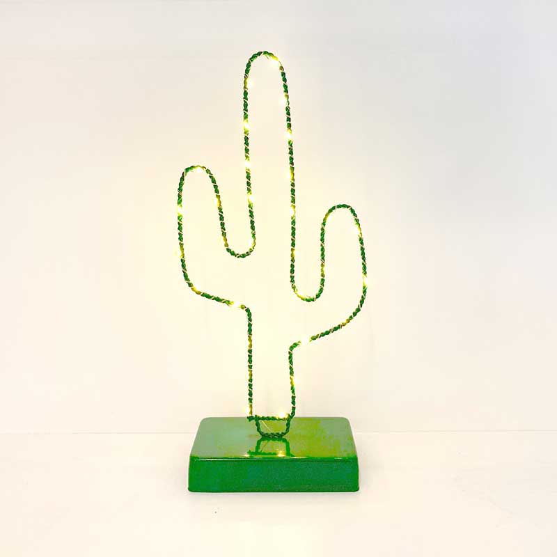 Fairy LED Metal Cactus Table Top Decor