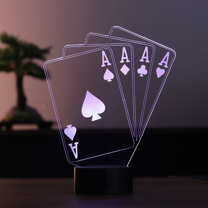 Poker As Figürlü Dekoratif Hediye Led Masa Lambası | BYLAMP