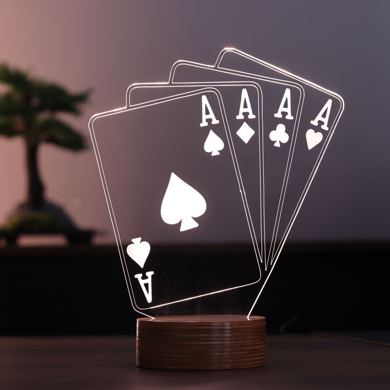 Poker As Figürlü Dekoratif Hediye Led Masa Lambası | BYLAMP