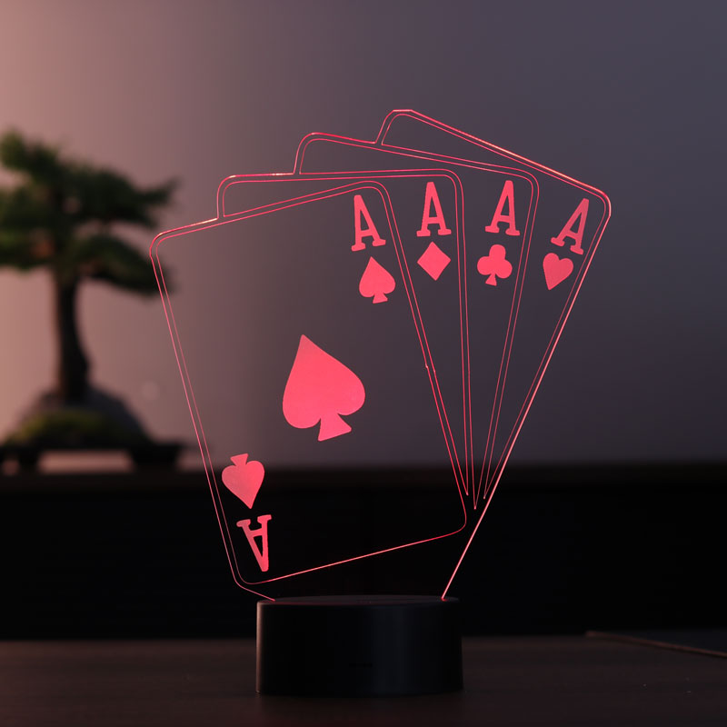 Poker As Figürlü Dekoratif Hediye Led Masa Lambası | BYLAMP