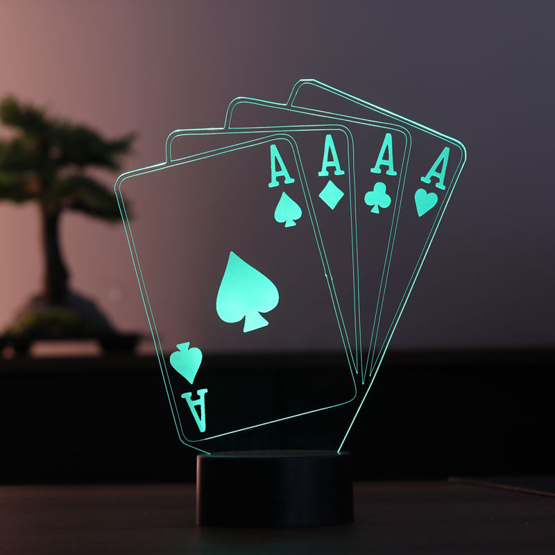 Poker As Figürlü Dekoratif Hediye Led Masa Lambası | BYLAMP