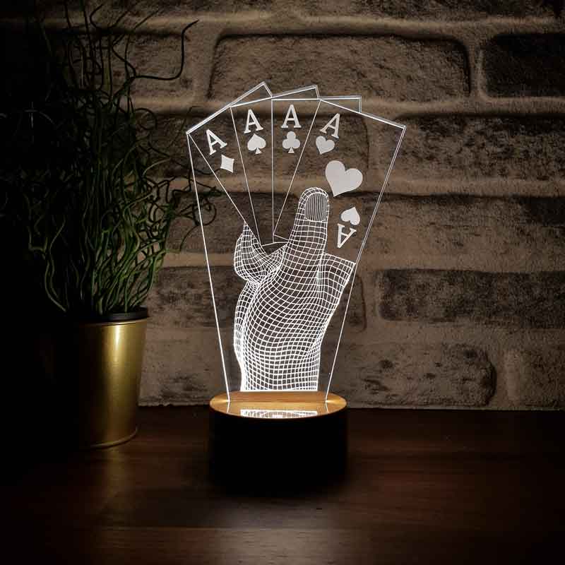 Diseño de lámpara de mesa led de póquer