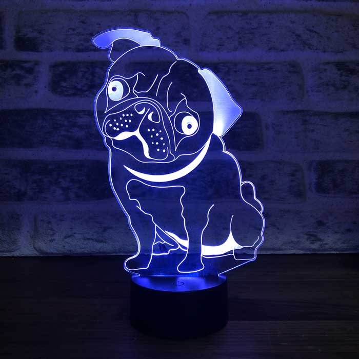 Pug dog lamp