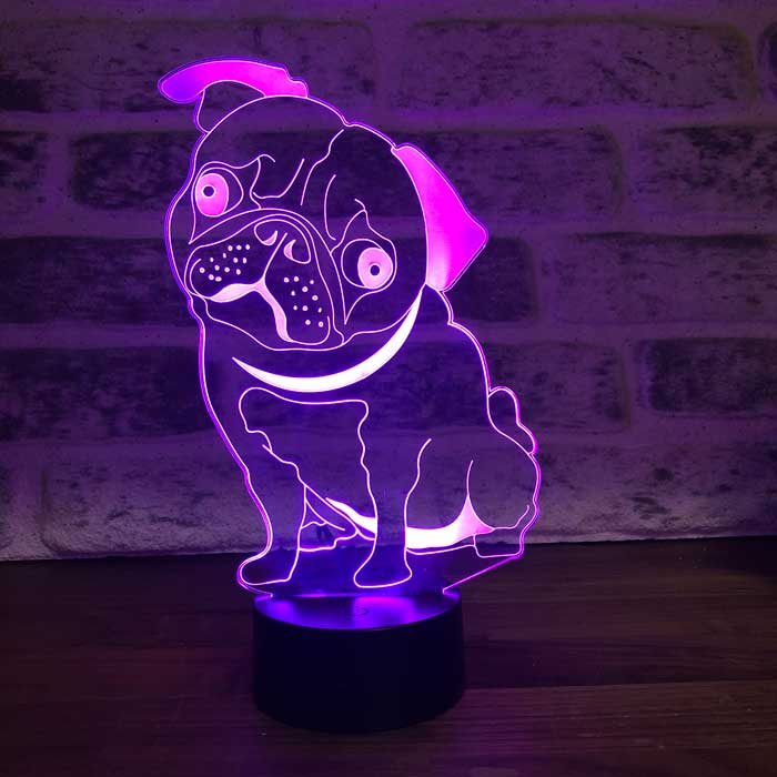 Pug dog lamp