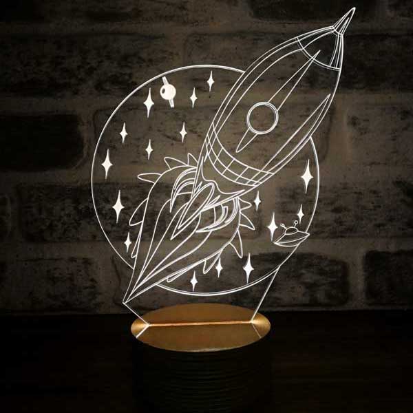 3D Rocket Led Night Light