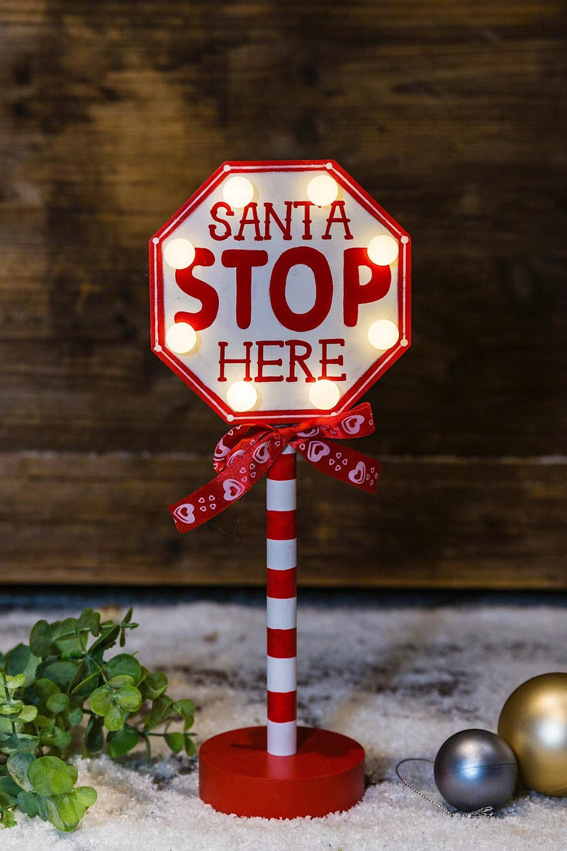 Santa Stop Here Masa Lambası
