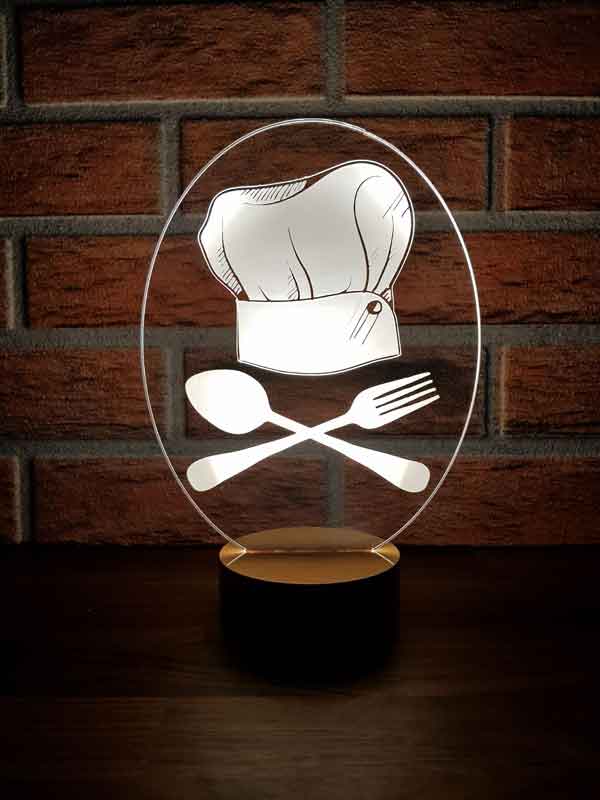 3D Chef Cook LED Lamp