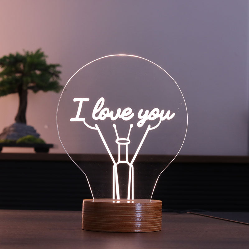 Te quiero lámpara de mesa led