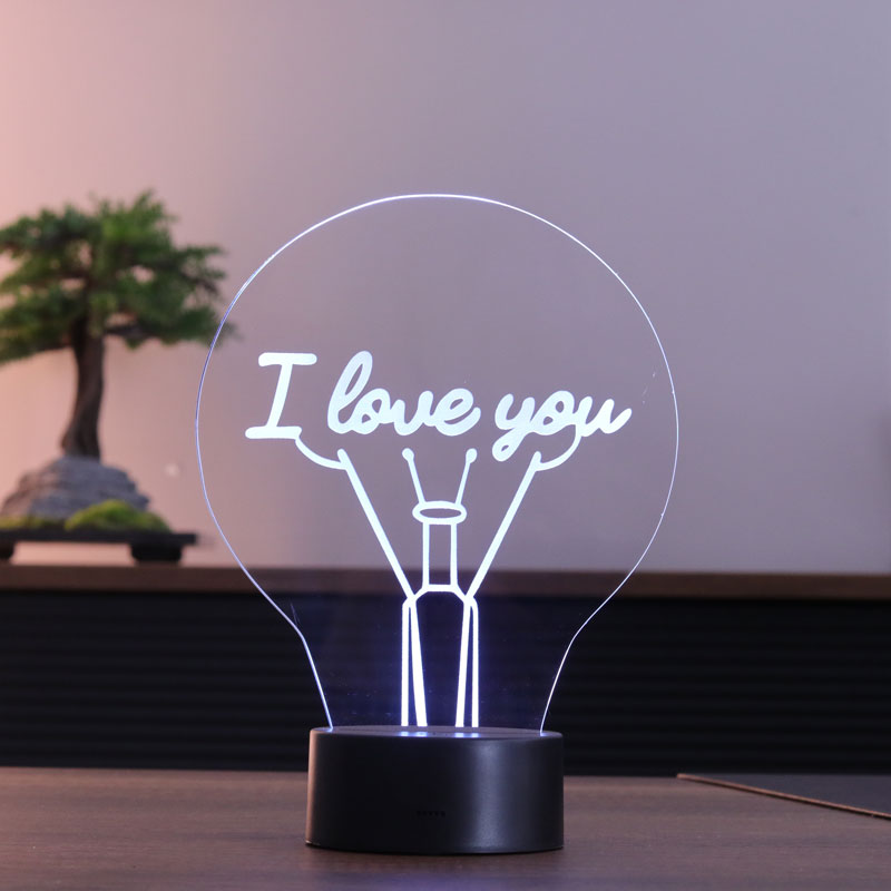 3D I Love You Led Table Lamp