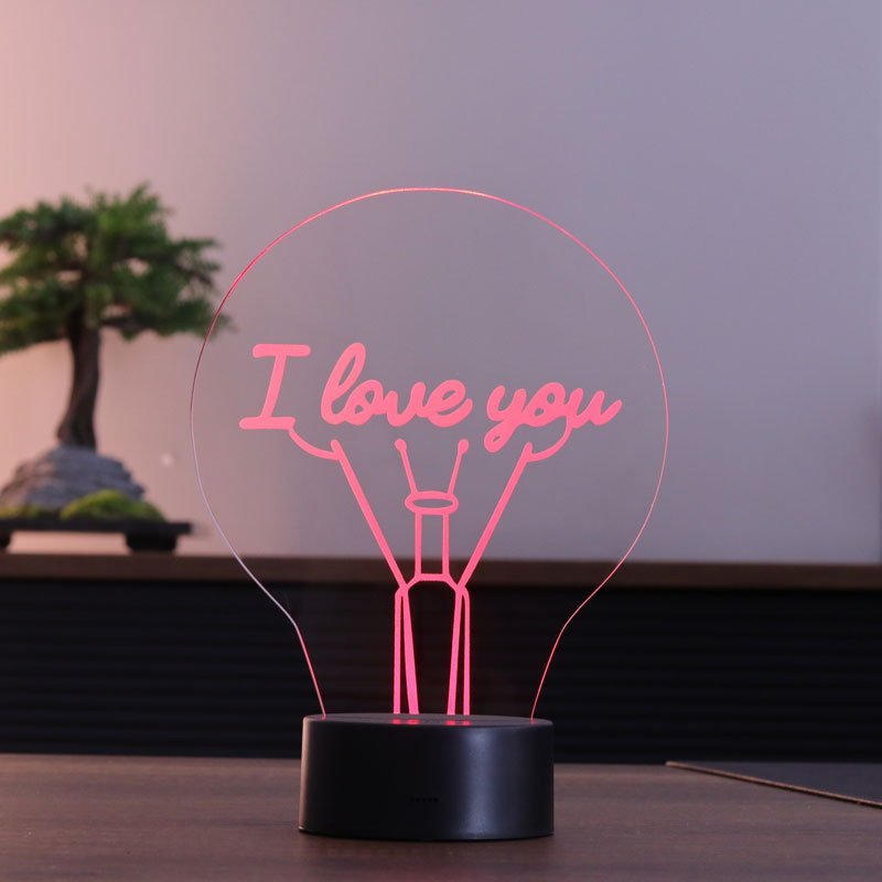 3D I Love You Led Table Lamp