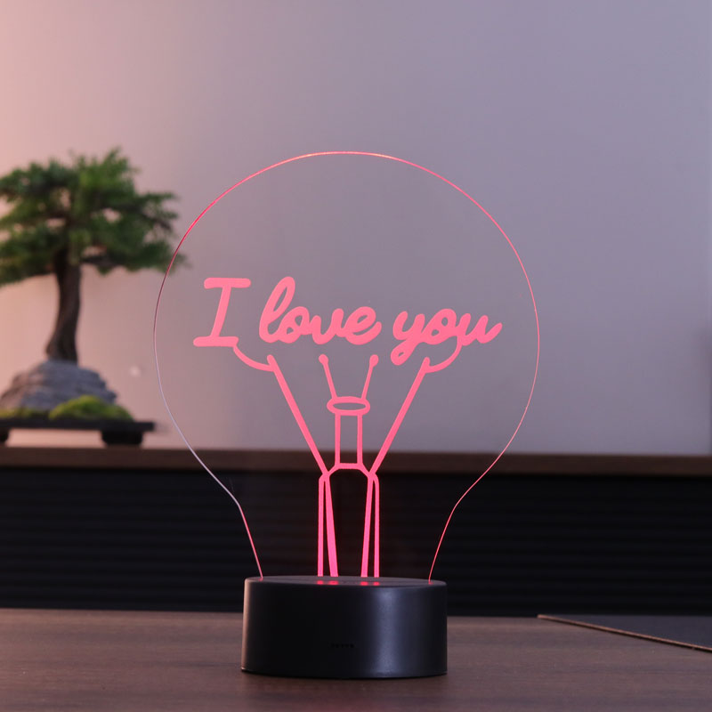 3-d-Liebe, die Sie LED-Tischlampe