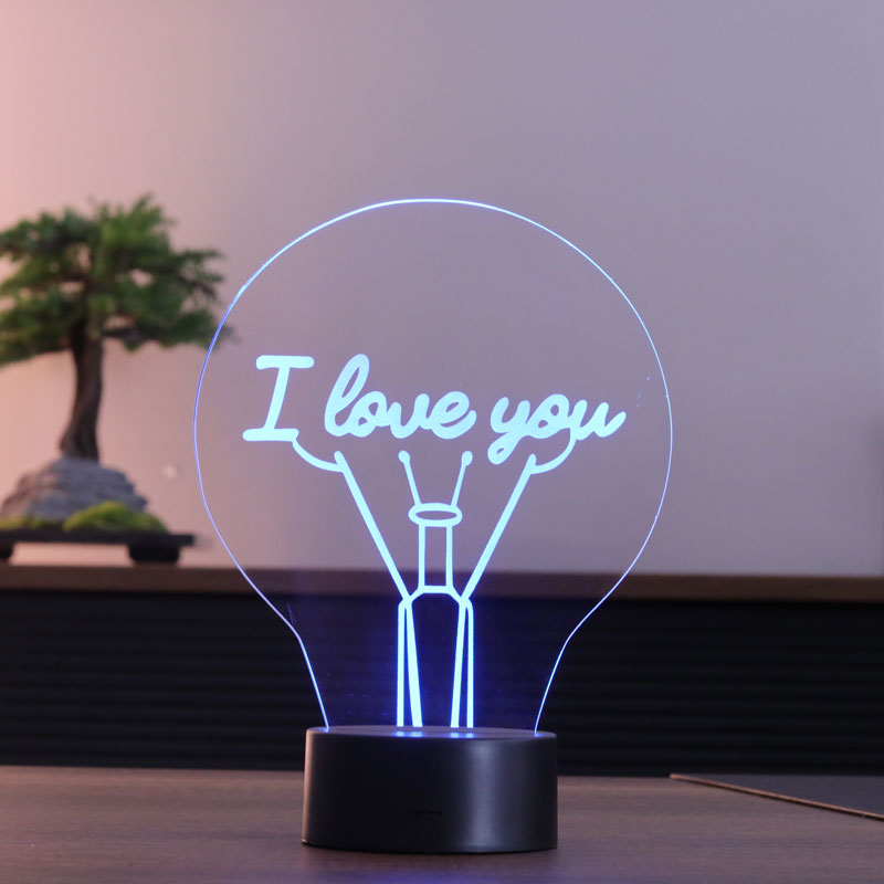 3D I Love You Led Table Lamp