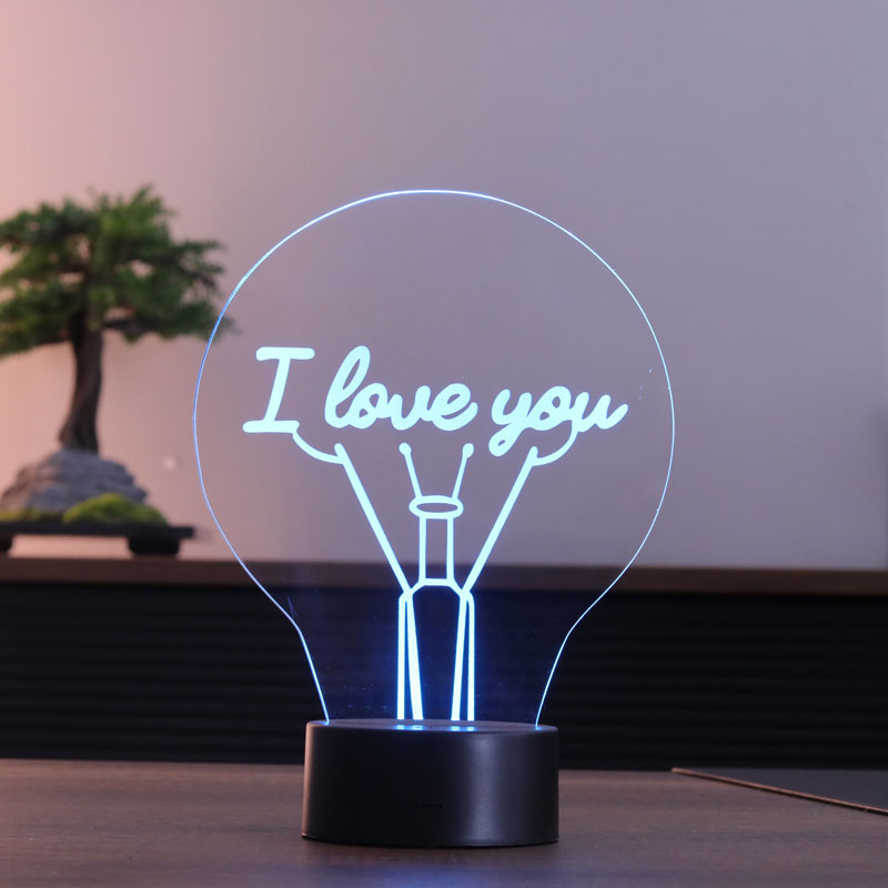 3D I Love You Led Table Lamp