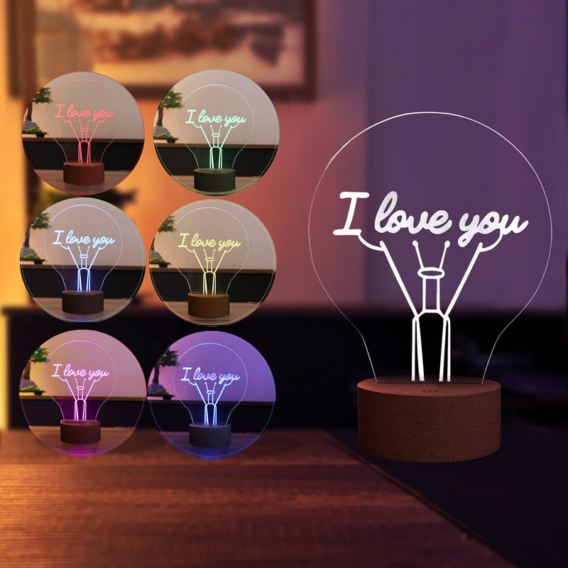 3D I Love You Led Table Lamp