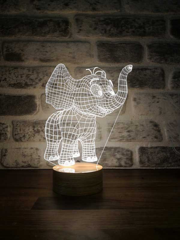 Sevimli Fil Figürlü Dekoratif Hediye Led Masa Lambası | BYLAMP
