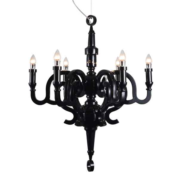 Ruby 6 Sleeve Pendant Lighting Black